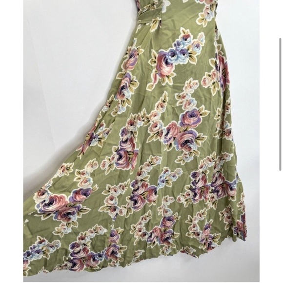 VINTAGE BETSEY JOHNSON MIDI MAXI FLORAL DRESS RAYON Y2K FAIRYCORE XS S P - Picture 3 of 6